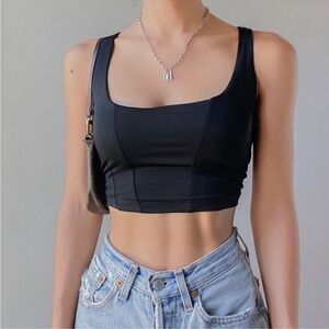 Free People Black Bustier Crop Top